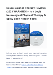 Neuro-Balance Therapy Reviews Does It Work Know This Before Buy!