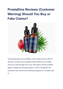 ProstaDine Reviews (Customer Warning) Should You Buy or Fake Claims 