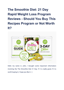 The Smoothie Diet  21 Day Rapid Weight Loss Program Reviews - Should You Buy This Recipes Program or Not Worth It 