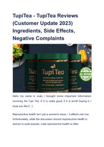 TupiTea Reviews Do NOT Buy Until Knowing The Truth About Tupi Tea!