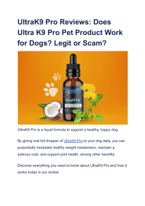 UltraK9 Pro Reviews  Does Ultra K9 Pro Pet Product Work for Dogs  Legit or Scam