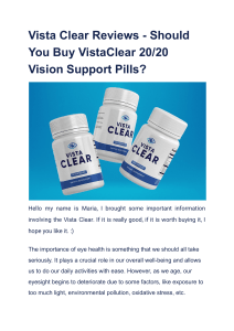 Vista Clear Reviews - Should You Buy VistaClear 20 20 Vision Support Pills 