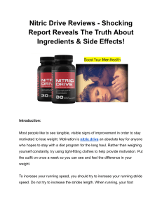 Nitric Drive Reviews - Shocking Report Reveals The Truth About Ingredients & Side Effects!