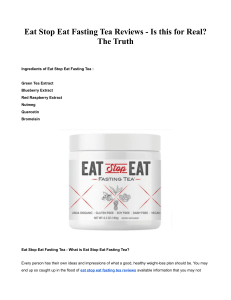 Eat Stop Eat Fasting Tea Reviews - Is this for Real? The Truth!