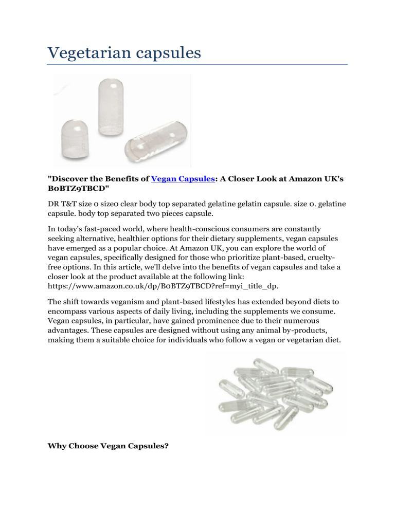 Vegan capsule size 00