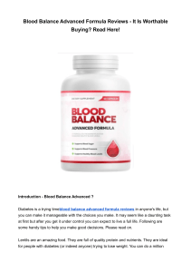Blood Balance Advanced Formula Reviews  
