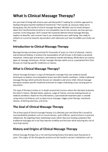 What Is Clinical Massage Therapy
