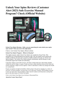 Unlock Your Spine Reviews Customer Alert 2023 Safe Exercise Manual Program Check Official Website
