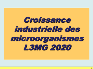 Croissance industrielle des microorganismesL3MG2020