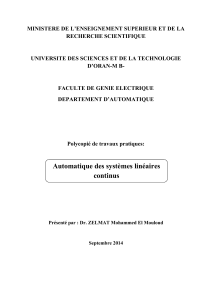 Automatique des systèmes linéaires continus