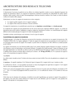 Architecture des réseaux télécoms : Supports de transmission