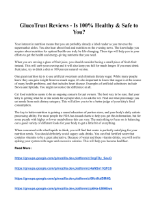 GlucoTrust Reviews - Is 100% Healthy & Safe to You