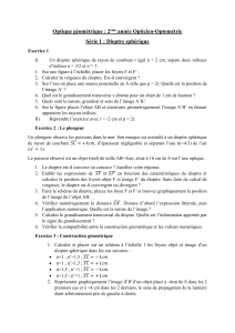 Optique Géométrique: Dioptre Sphérique - Exercices