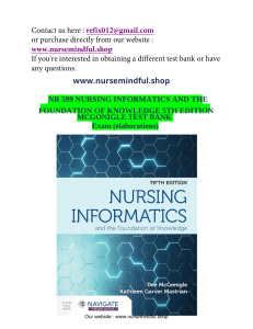 Nursing Informatics and the Foundation of Knowledge 5th Edition McGonigle