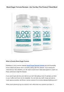 Blood Sugar Formula Reviews