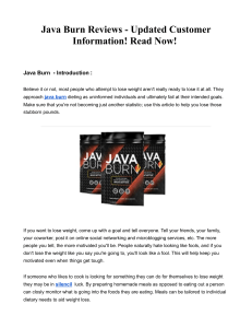 Java Burn Reviews - Updated Customer Information! Read Now