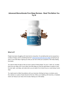 Advanced Bionuritionals Pure Sleep Reviews - Read This Before You Try It!