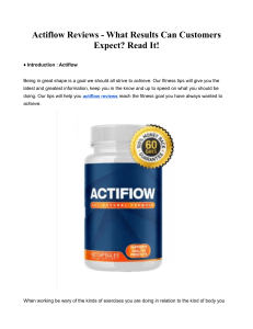 Actiflow Reviews - What Results Can Customers Expect Read It!