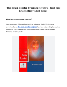 The Brain Booster Program Reviews - Real Side Effects Risk  Must Read