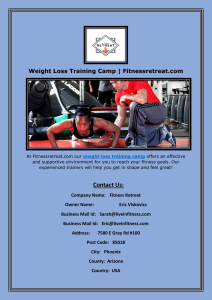 Weight Loss Training Camp