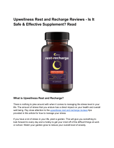 Upwellness Rest and Recharge Reviews - Is It Safe & Effective Supplement  Read