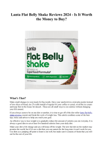 Lanta Flat Belly Shake Reviews 2024 - Is It Worth the Money to Buy?