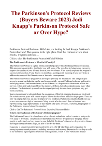 The Parkinson's Protocol Reviews Buyers Beware 2023 Jodi Knapps Parkinson Protocol Safe or Over Hype