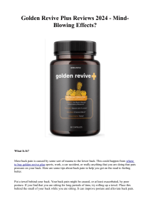 Golden Revive Plus Reviews 2024