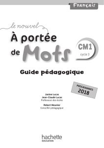 A portée de mots CM1 Guide pédagogique Ed 2019
