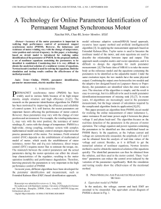 A technology for online parameter identification o