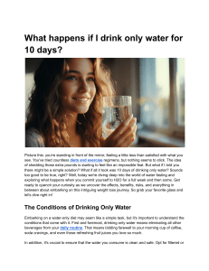 What happens if I drink only water for 10 days
