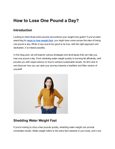loss pounds in a week