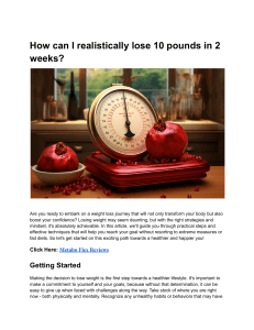 How can I realistically lose 10 pounds in 2 weeks?