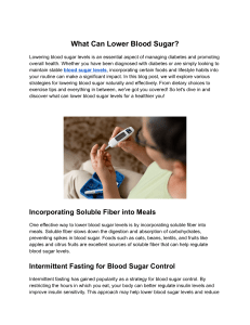 What Can Lower Blood Sugar?