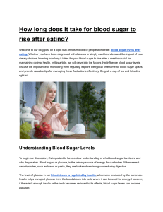how long does it take for blood sugar to rise after eating?