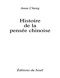 Anne Cheng Histoire de la pensee chinois