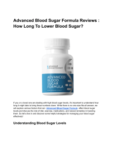 Advanced Blood Sugar Formula Reviews  How Long To Lower Blood Sugar?