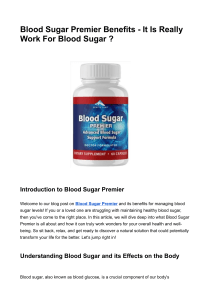 Blood Sugar Premier Benefits