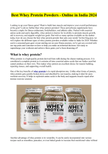 Best Whey Protein Powders - Online in India 2024