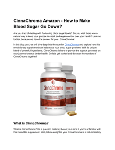 CinnaChroma Amazon - How to Make Blood Sugar Go Down?