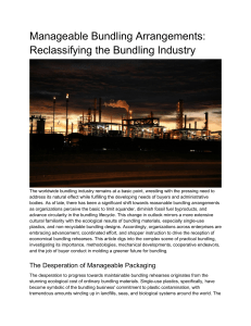 Manageable Bundling Arrangements  Reclassifying the Bundling Industry