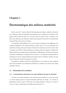 Chapitre1  Electrostatique des milieux matériels (1)
