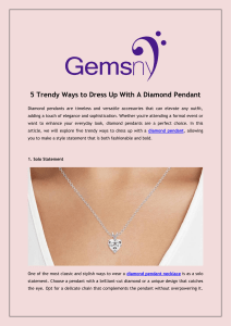 5 Trendy Ways to Dress Up With A Diamond Pendant