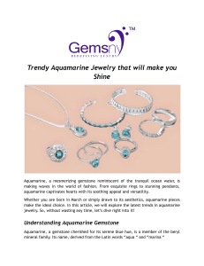 Trendy Aquamarine Jewelry that will make you Shine