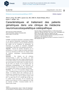 Characteristics and treatment of geriatric patients in an osteopathic neuromusculoskeletal medicine clinic fr