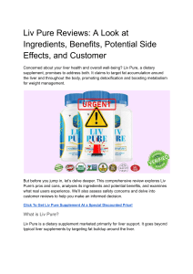 Liv Pure Reviews  A Look at Ingredients, Benefits, Potential Side Effects, and Customer