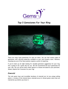 Top 5 Gemstones For Your Ring