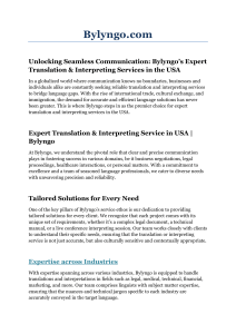 Business Document Translation Service