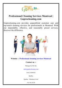 Professional Cleaning Services Montreal  Goprocleaning.com