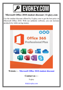 Microsoft Office 2010 student discount  Evgkey.com